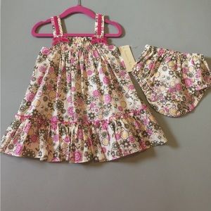Fantaisie Kids Girl’s 2T Cotton Dress w/ Bloomers Pink Floral Boutique